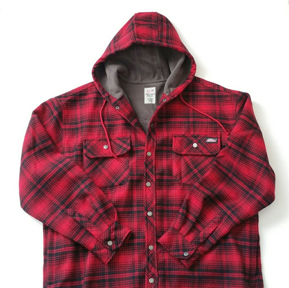Dickies Red Plaid Hooded Coat